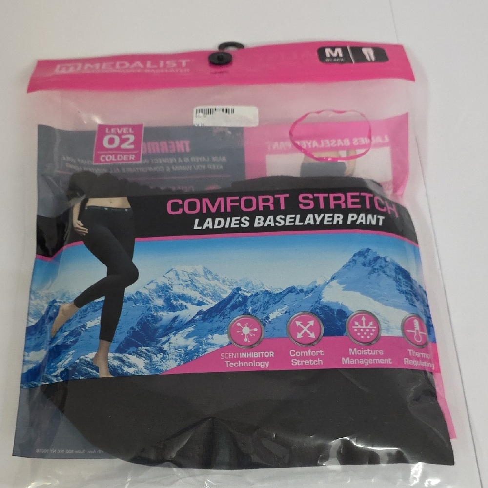 Medalist Black Performance Baselayer Comfort Stretch Pant Level 02 Colder